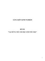 SKKN Tạo hứng thứ học tập cho học sinh tiểu học