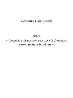 SKKN Từng bước giúp học sinh tiếp cận với công nghệ thông tin qua các tiết dạy