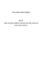 SKKN Một số kinh nghiệm về hướng dẫn học sinh giải Toán tìm x ở lớp 3