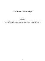 SKKN Tổ chức trò chơi trong dạy môn Lịch sử lớp 9