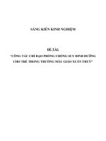 SKKN Công tác chỉ đạo phòng chống suy dinh dưỡng cho trẻ trong trường mẫu giáo Xuân Thuỷ