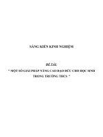 SKKN Một số giải pháp nâng cao đạo đức cho học sinh trong trường THCS