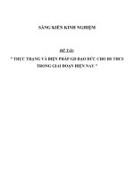 SKKN môn GDCD THCS Thực trạng và biện pháp GD đạo đức cho HS THCS trong giai đoạn hiện nay