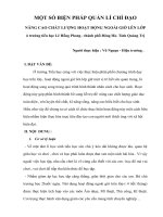 SÁNG KIẾN KINH NGHIỆM MỘT SỐ BIỆN PHÁP QUẢN LÍ CHỈ ĐẠO NÂNG CAO CHẤT LƯỢNG HOẠT ĐỘNG NGOÀI GIỜ LÊN LỚP