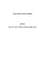 SKKN Dạy từ vựng tiếng Anh đạt hiệu quả