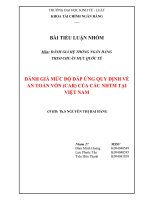 ĐÁNH GIÁ MỨC ĐỘ ĐÁP ỨNG QUY ĐỊNH VỀ AN TOÀN VỐN (CAR) CỦA CÁC NHTM TẠI VIỆT NAM (2)