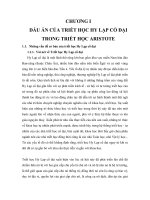 DẤU ẤN CỦA TRIẾT HỌC HY LẠP CỔ ĐẠI TRONG TRIẾT HỌC ARISTOTE