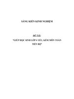 SKKN Giúp học sinh lớp 4 yếu, kém môn Toán tiến bộ