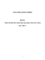 SKKN Một số phương pháp phụ đạo học sinh yếu, kém môn toán THCS