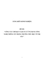 SKKN Công tác chỉ đạo và quản lý ứng dụng CNTT trong trường tiểu học