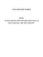 SKKN Sử dụng phương pháp trò chơi nhằm nâng cao chất lượng dạy - học môn TNXH lớp 3