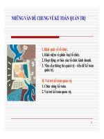 Bài giảng Kế toán quản trị - Chương 1 - Những vấn đề chung về kế toán quản trị