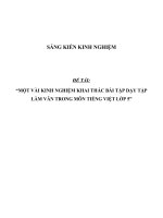 SKKN Một vài kinh nghiệm khai thác bài tập dạy tập làm văn trong môn Tiếng Việt lớp 5