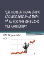 PHÂN TÍCH HIỆN TƯỢNG “BẪY THU NHẬP TRUNG BÌNH” Ở CÁC NƯỚC ĐANG PHÁT TRIỂN VÀ BÀI HỌC KINH NGHIỆM CHO VIỆT NAM HIỆN NAY