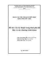 Các kỹ thuật trong khai phá dữ liệu và các chương trình demo