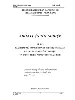 Giải pháp mở rộng cho vay hộ sản xuất tại NHNo&PTNT Thái Bình