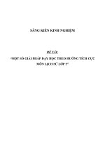 SKKN Một số giải pháp dạy học theo hướng tích cực môn Lịch sử lớp 5