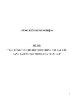 SKKN Tạo hứng thú cho học sinh trong giờ dạy các dạng bài cấu tạo trong của thưc vật