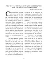 Phát huy vai trò của các tổ chức kinh tế hợp tác trong việc xd nông thôn mới