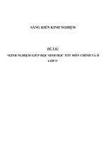 SKKN Kinh nghiệm giúp học sinh học tốt môn chính tả ở lớp 2