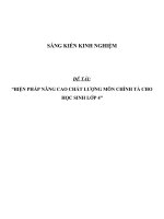 SKKN Biện pháp nâng cao chất lượng môn Chính tả cho học sinh lớp 4