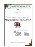 ĐÁNH GIÁ MỨC ĐỘ ĐÁP ỨNG CÁC QUY ĐỊNH VỀ KỶ LUẬT THỊ TRƯỜNG VÀ MINH BẠCH THÔNG TIN TRONG HOẠT ĐỘNG NGÂN HÀNG TẠI VIỆT NAM