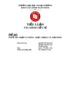 THUẾ THU THẬP CÁ NHÂN  THỰC TRẠNG VÀ GIẢI PHÁP