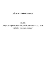 SKKN Một số biện pháp khi chăm sóc trẻ thừa cân – béo phì lứa tuổi 24-36 tháng