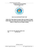 PHÂN TÍCH TÌNH HÌNH SỬ DỤNG VỐN LƯU ĐỘNG VÀ BIỆN PHÁP NÂNG CAO HIỆU QUẢ SỬ DỤNG VỐN LƯU ĐỘNG TẠI CÔNG TY TNHH TM  SX THỊNH VƯỢNG