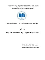 Bài thuyết trình TÀI CHÍNH DOANH NGHIỆP ĐỀ TÀI DỰ ÁN RESORT TẠI VỊNH HẠ LONG