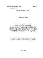 Nghiên cứu nồng độ Gamma Glutamyl Transferase (GGT) huyết thanh ở bệnh nhân suy tim do bệnh tim thiếu máu cục bộ