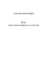 SKKN Một vài kinh nghiệm dạy Tập viết lớp 1