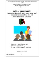 skkn thực tiễn lý thuyết hoạt động ngôn ngữ nhằm nâng cao chất lượng giờ học nghe môn tiếng anh ở trường THCS