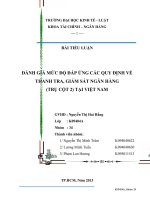 ĐÁNH GIÁ MỨC ĐỘ ĐÁP ỨNG CÁC QUY ĐỊNH VỀ THANH TRA, GIÁM SÁT NGÂN HÀNG (TRỤ CỘT 2) TẠI VIỆT NAM