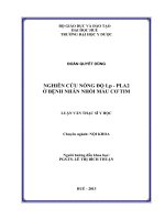 Nghiên cứu nồng độ Lp - PLA2 ở bệnh nhân nhồi máu cơ tim