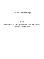 SKKN Sử dụng CNTT vào việc tổ chức trò chơi khi dạy Lịch sử và Địa lí lớp 4