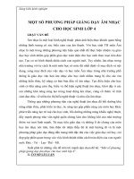 MỘT SỐ PHƯƠNG PHÁP GIẢNG DẠY ÂM NHẠC CHO HỌC SINH LỚP 4