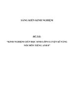 SKKN Kinh nghiệm giúp học sinh lớp 8 luyện kĩ năng nói môn Tiếng Anh 8