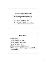 HỆ QUẢN TRỊ CƠ SỞ DỮ LIỆU  CHƯƠNG 0 GIỚI THIỆU