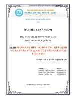 ĐÁNH GIÁ MỨC ĐỘ ĐÁP ỨNG QUY ĐỊNH VỀ AN TOÀN VỐN (CAR) CỦA CÁC NHTM TẠI VIỆT NAM