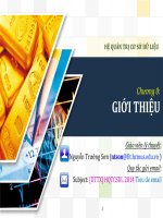 BÀI GIẢNG HỆ QUẢN TRỊ CƠ SỞ DỮ LIỆU  CHƯƠNG 0