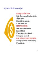 Bài giảng kế toán quản trị   chương 3 dự toán ngân sách hoạt động