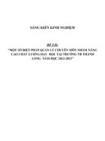 SKKN Một số biện pháp quản lí và chỉ đạo nhằm nâng cao chất lượng dạy học