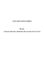 SKKN Áp dụng phương trình ION để giải bài toán vô cơ