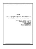 Đề tài Các vấn đề cơ bản về lãi suất ngân hàng và vai trò của nó đối với doanh nghiệp