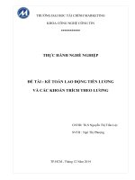 BÁO CÁO THỰC HÀNH: KẾ TOÁN LAO ĐỘNG TIỀN LƯƠNG VÀ CÁC KHOẢN TRÍCH THEO LƯƠNG