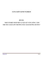 SKKN Một số biện pháp rèn luyện kỹ năng sống cho trẻ mẫu giáo lớn trường mẫu giáo Hướng Dương