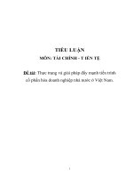 THỰC TRẠNG VÀ GIẢI PHÁP ĐẨY MẠNH TIẾN TRÌNH CỔ PHẦN HÓA DOANH NGHIỆP NHÀ NƯỚC Ở VIỆT NAM