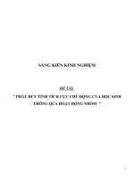 SKKN môn GDCD THCS Phát huy tính tích cực chủ động của học sinh thông qua hoạt động nhóm