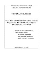 ĐẢM BẢO THANH KHOẢN THEO CHUẨN MỰC BASEL III TRONG HOẠT ĐỘNG NGÂN HÀNG VIỆT NAM